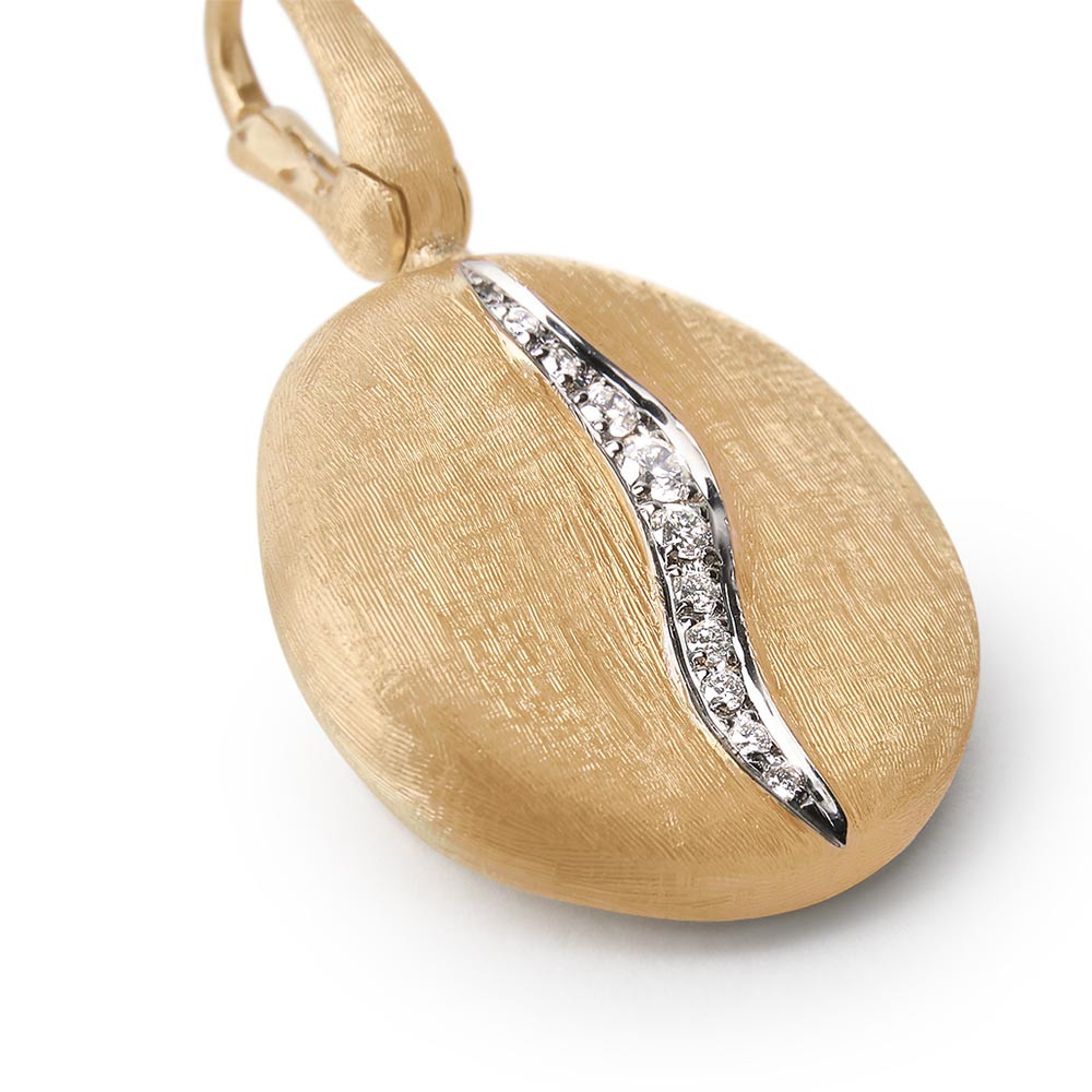 Marco Bicego Jaipur Medium Gold Diamond Pendant Closeup