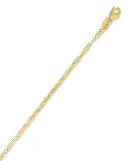 Dainty Paper Clip Link Necklace in Yellow Gold 