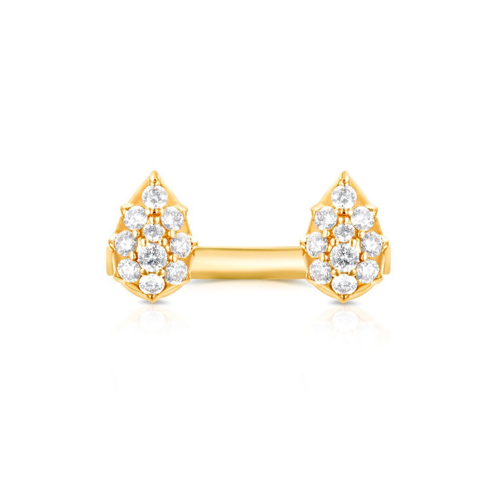 Yellow Gold Open Diamond Stella Ring by Carbon & Hyde 