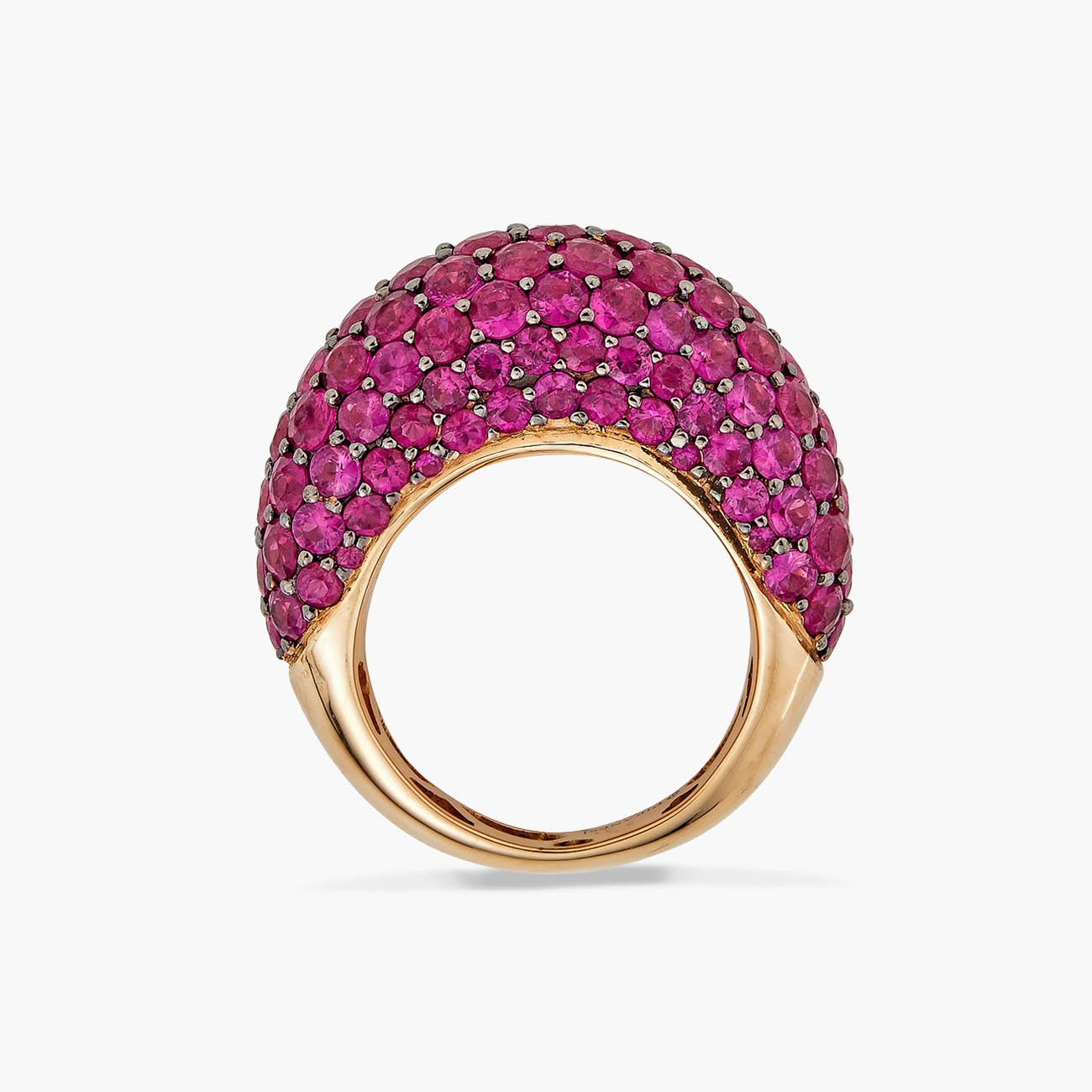Deep Pink Sapphire Ring Profile