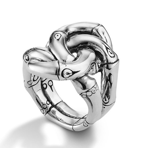 John Hardy Silver Knotted Bamboo Ring