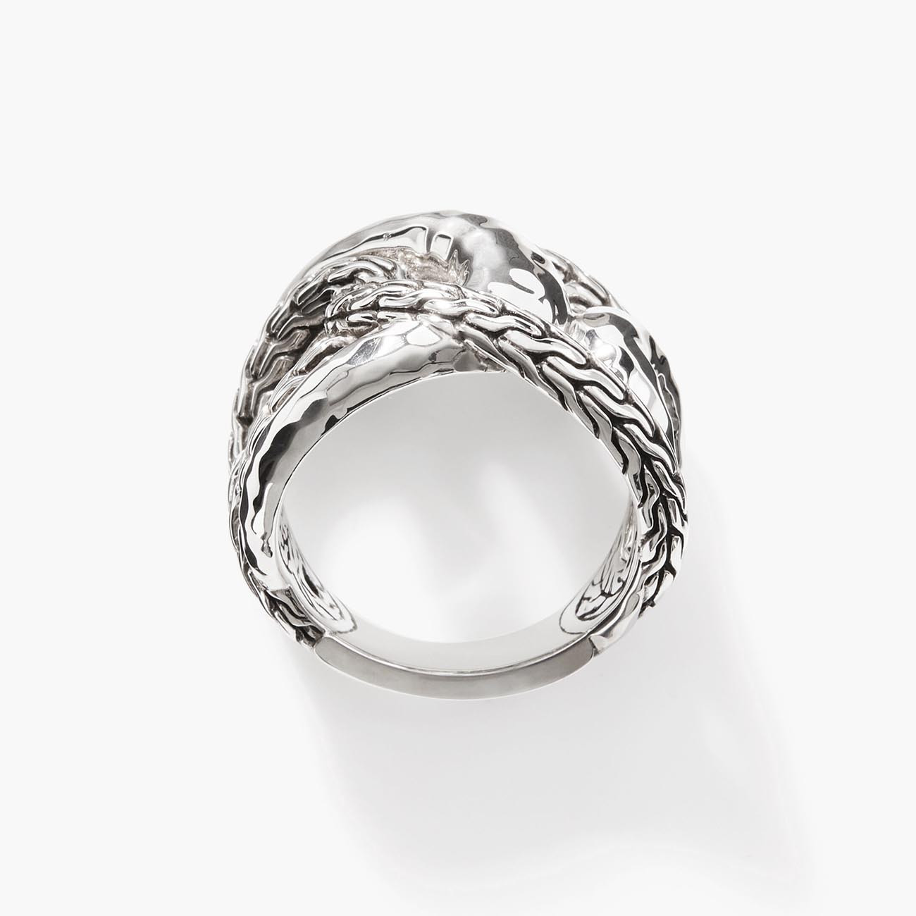 John Hardy Classic Chain Palu Sculpture Silver Ring Under