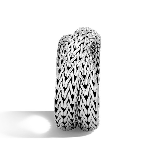 John Hardy Woven Chain Intersecting Ring Side View