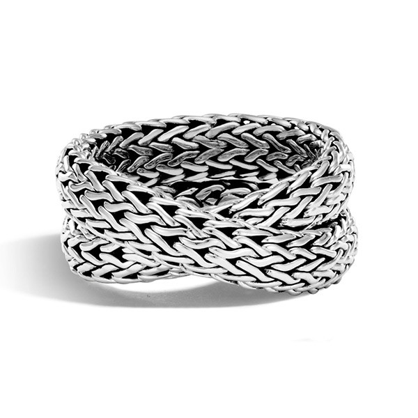 John Hardy Woven Chain Intersecting Ring Top view
