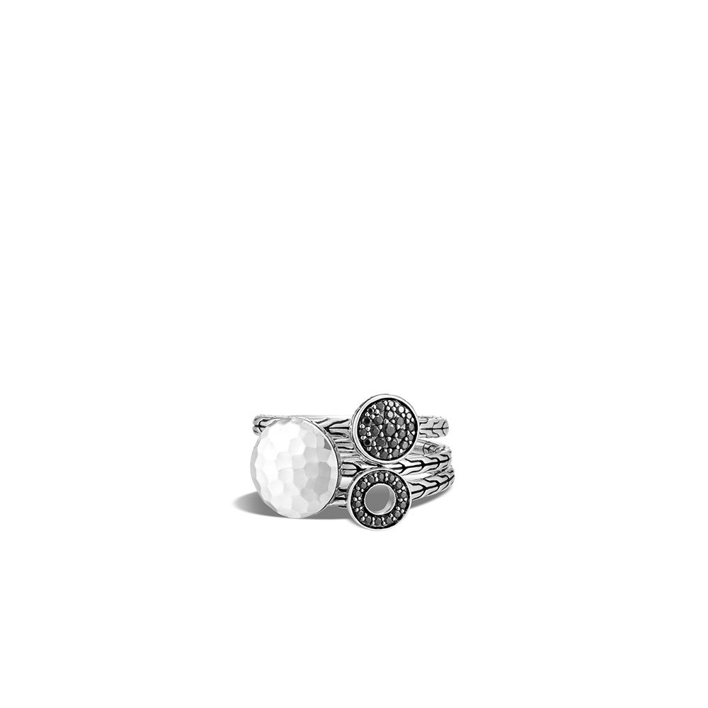 John Hardy Dot Hammered Transformable Silver Stack Ring
