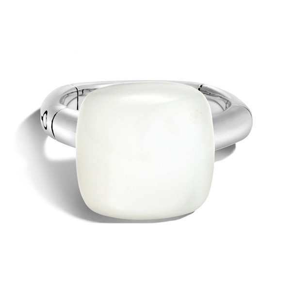 John Hardy Bamboo White Moonstone Ring Front View