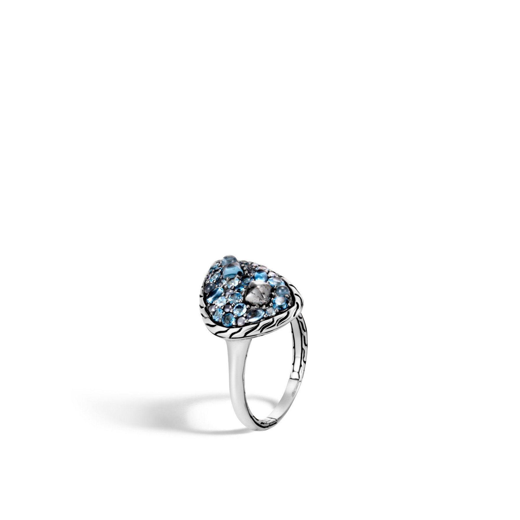 John Hardy Classic Chain Small Blue Topaz Ring angle view 