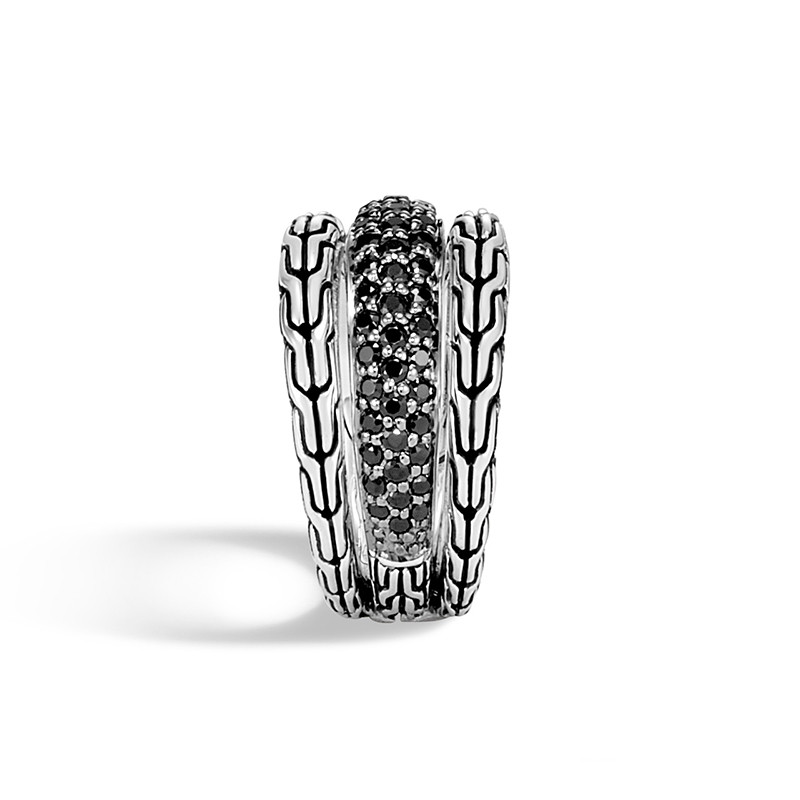 John Hardy Classic Chain Black Spinel Ring side view