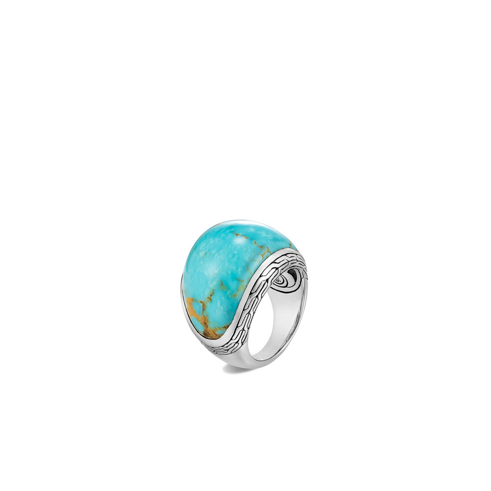 John Hardy Classic Chain Turquoise Dome Ring in Sterling Silver