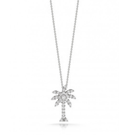 Roberto Coin Tiny Treasures Large Diamond Palm Tree Necklace .54ctw 