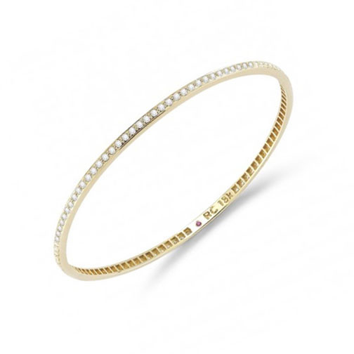 Roberto Coin 18kt Yellow Gold with Pave Diamonds Bangle Bracelet