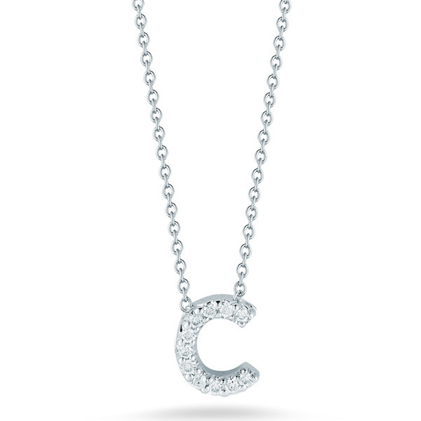 Roberto Coin Initial Thoughts Diamond Letter Pendant Necklaces