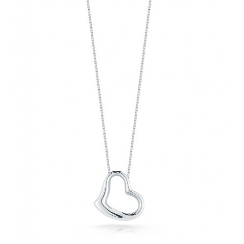 Roberto Coin Heart 18Kt White Gold Necklace 