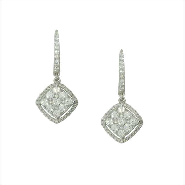 Roberto Coin Diamond Square Cluster Earrings