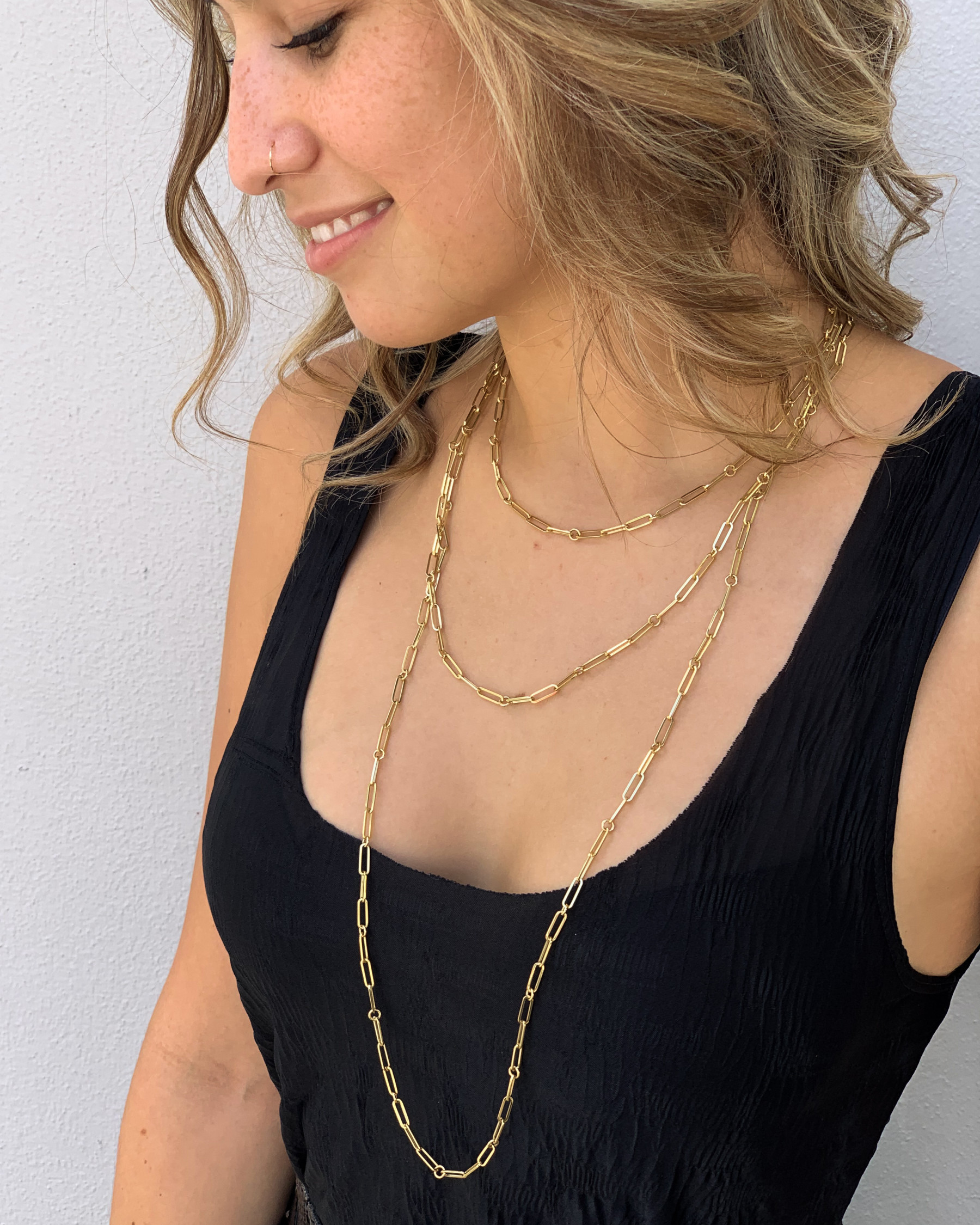 22in Paperclip Chain Necklace in 18K Yellow Gold