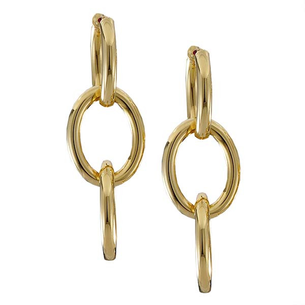 Roberto Coin Yellow Gold 3 Loop Dangle Earrings