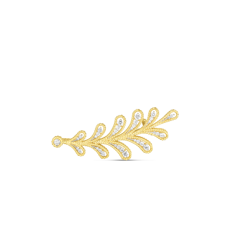 Roberto Coin Byzantine Barocco Leaf Brooch in 18K Gold front view