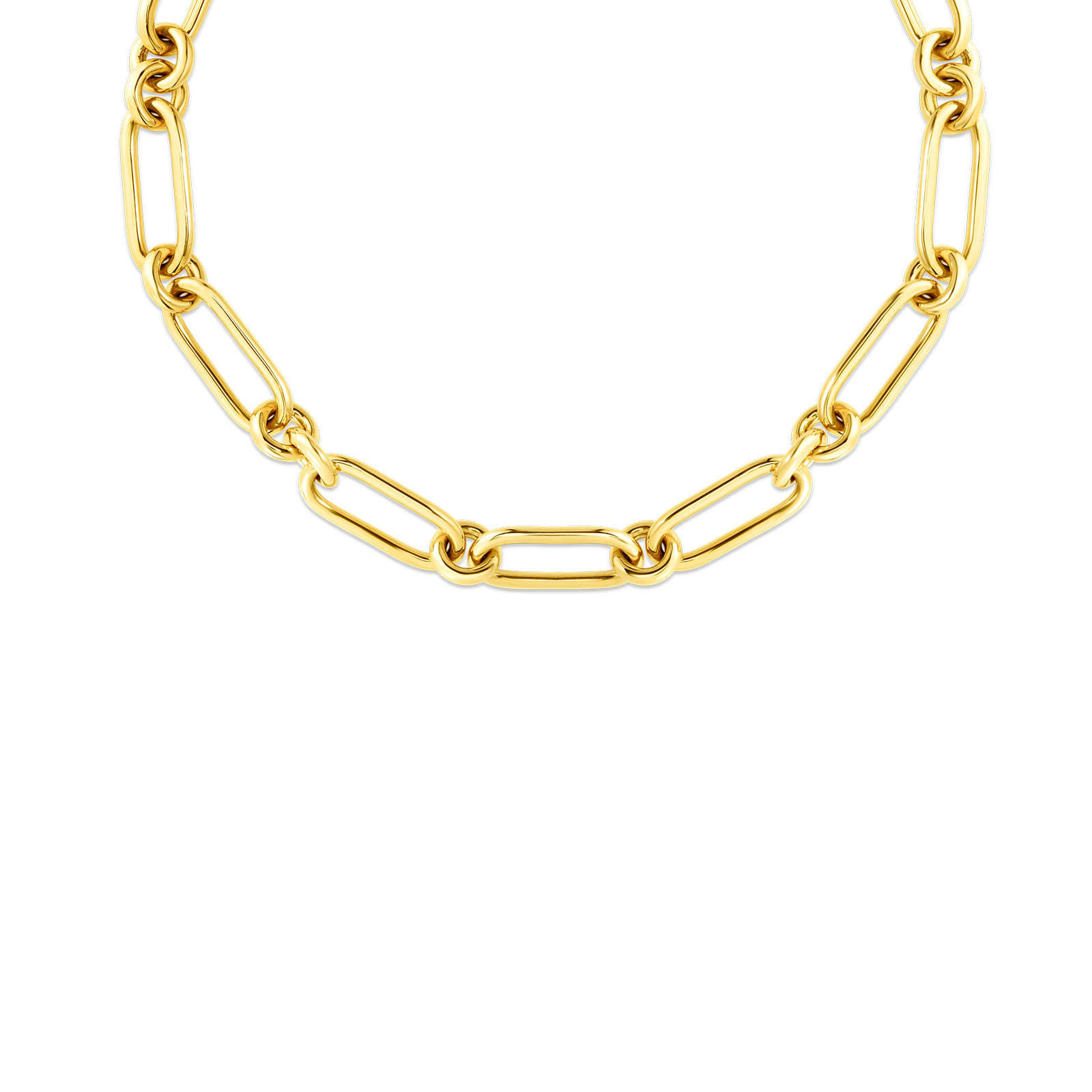 Roberto Coin Link Necklace in 18K Gold front view