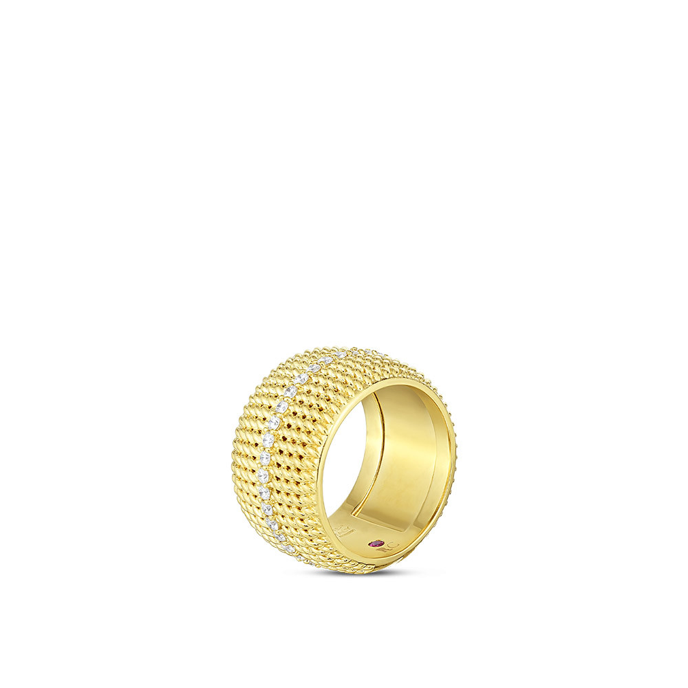 Roberto Coin Opera Hinged Diamond Ring in 18K Gold angle view