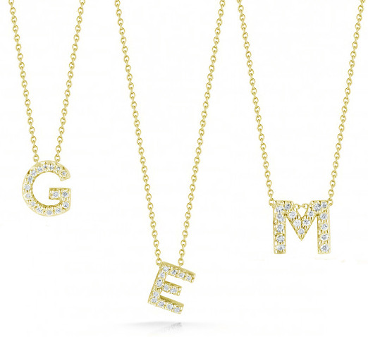 Roberto Coin Tiny Treasures Initial Thoughts Necklace Yellow Gold-z 