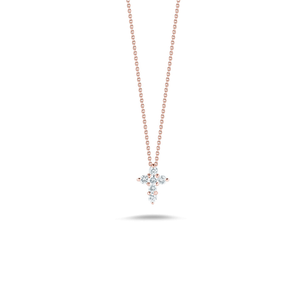 Rose Gold Diamond Cross Necklace