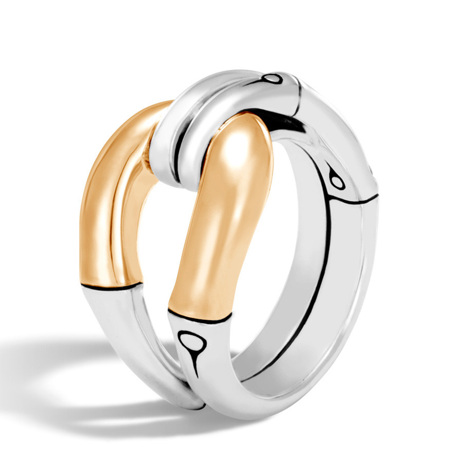 John Hardy Bamboo Silver & Gold Loop Ring
