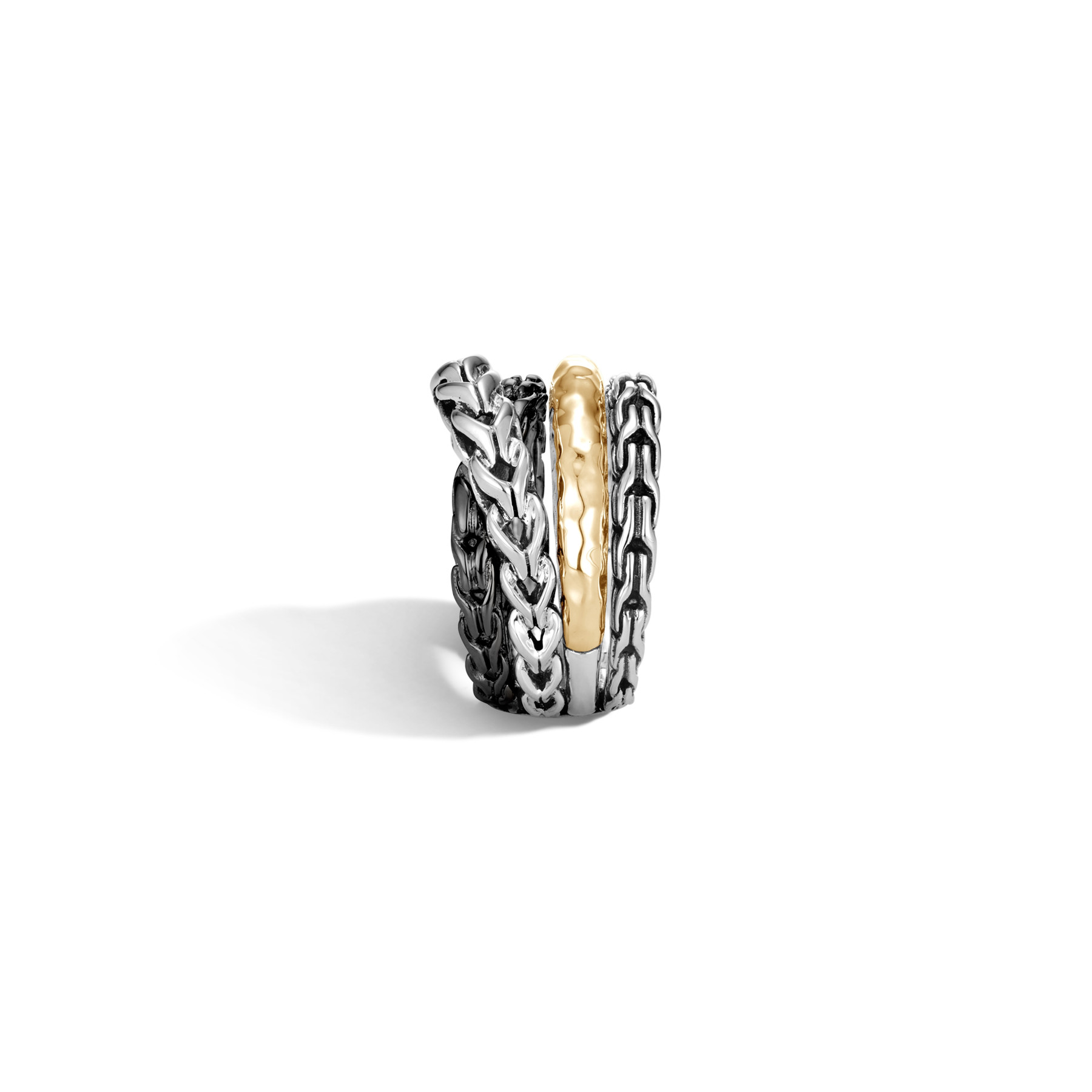 John Hardy Asli Classic Chain Two-Tone Crossover Ring side view