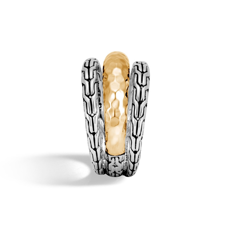 John Hardy Classic Chain Two-Tone Layered Ring side view 