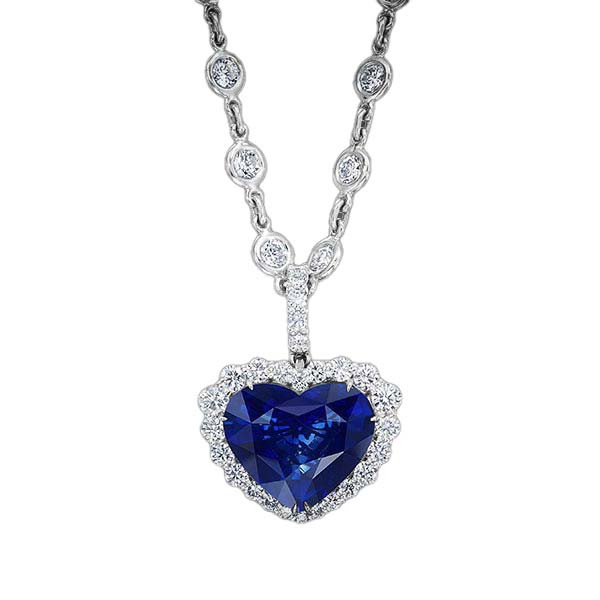 Blue Sapphire Bridal Necklace with long Earrings - Gleam Jewels