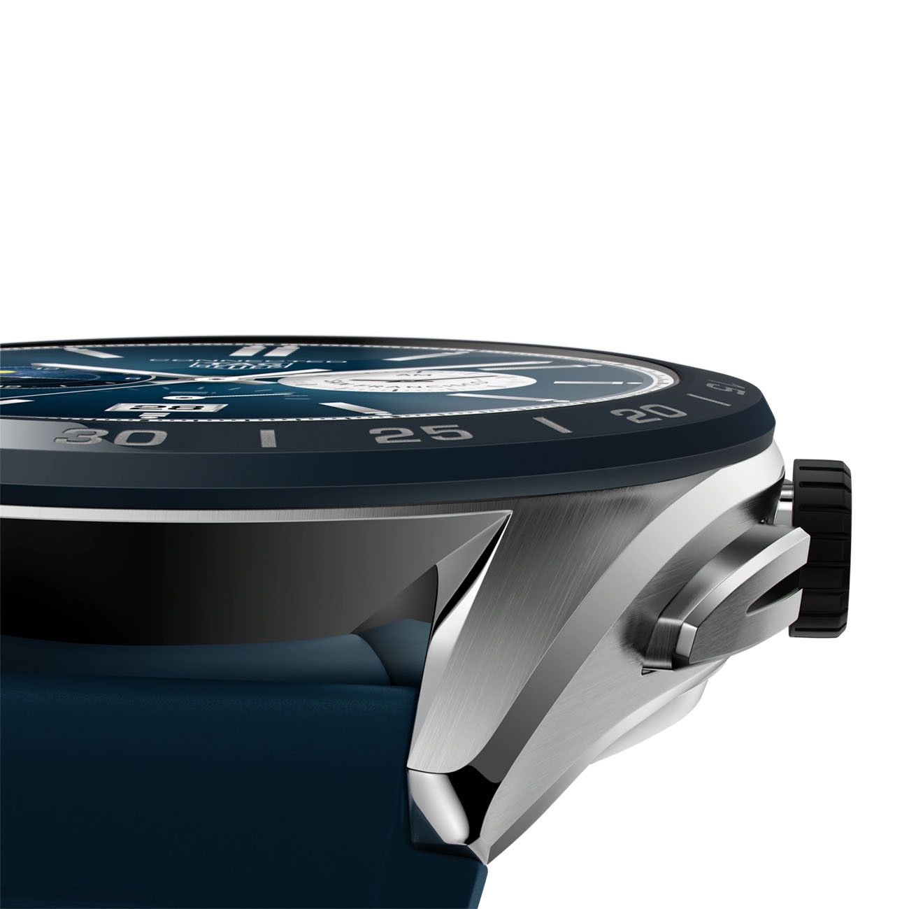 TAG Heuer Connected E4 45mm Steel Smartwatch with Blue Rubber Strap Flat