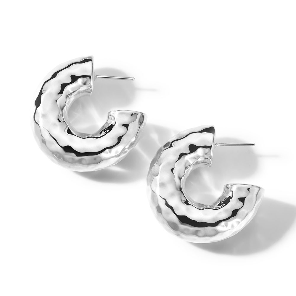 Ippolita Classico Thick Silver Round Hoop Earrings alt