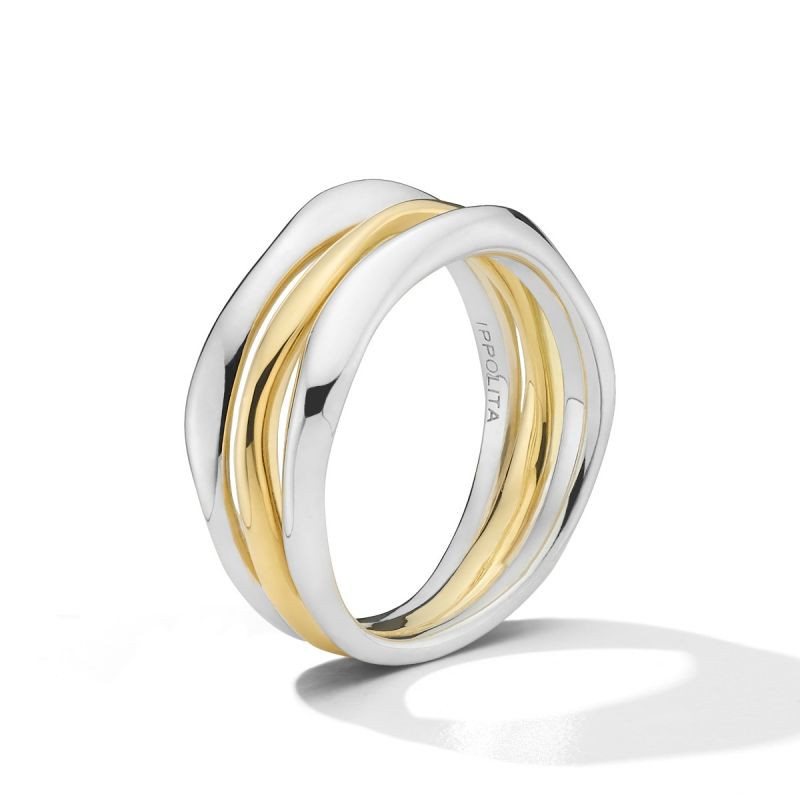 IPPOLITA Chimera Two Tone Stacked Ring side view