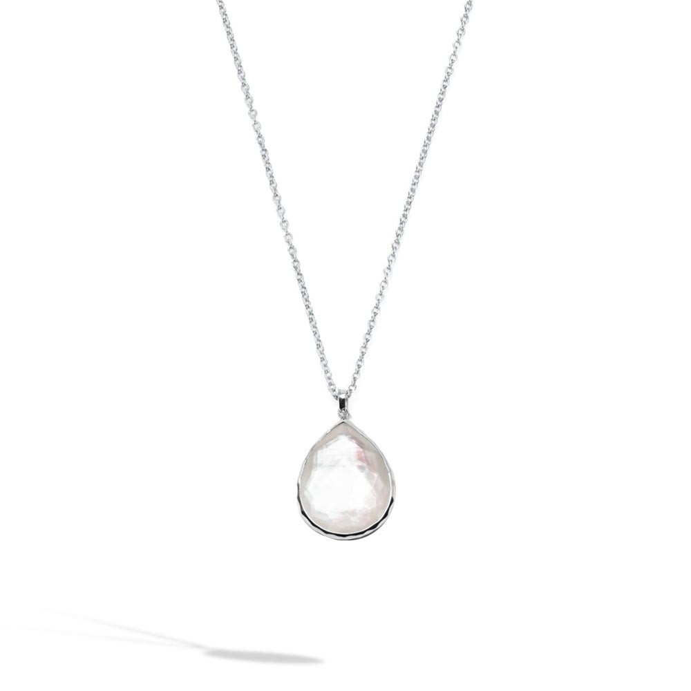 Ippolita 925 Silver Wonderland Large White Gemstone Teardrop Necklace main view