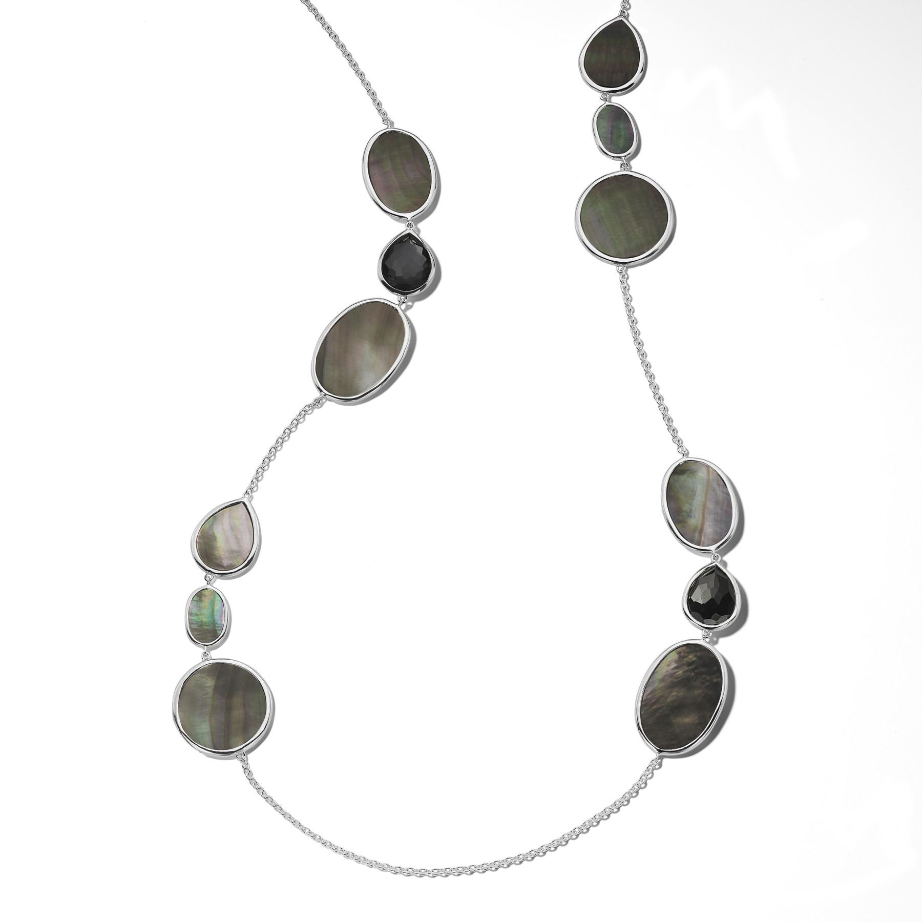 Ippolita Ondine Quartz and Hematite Station Necklace in Silver