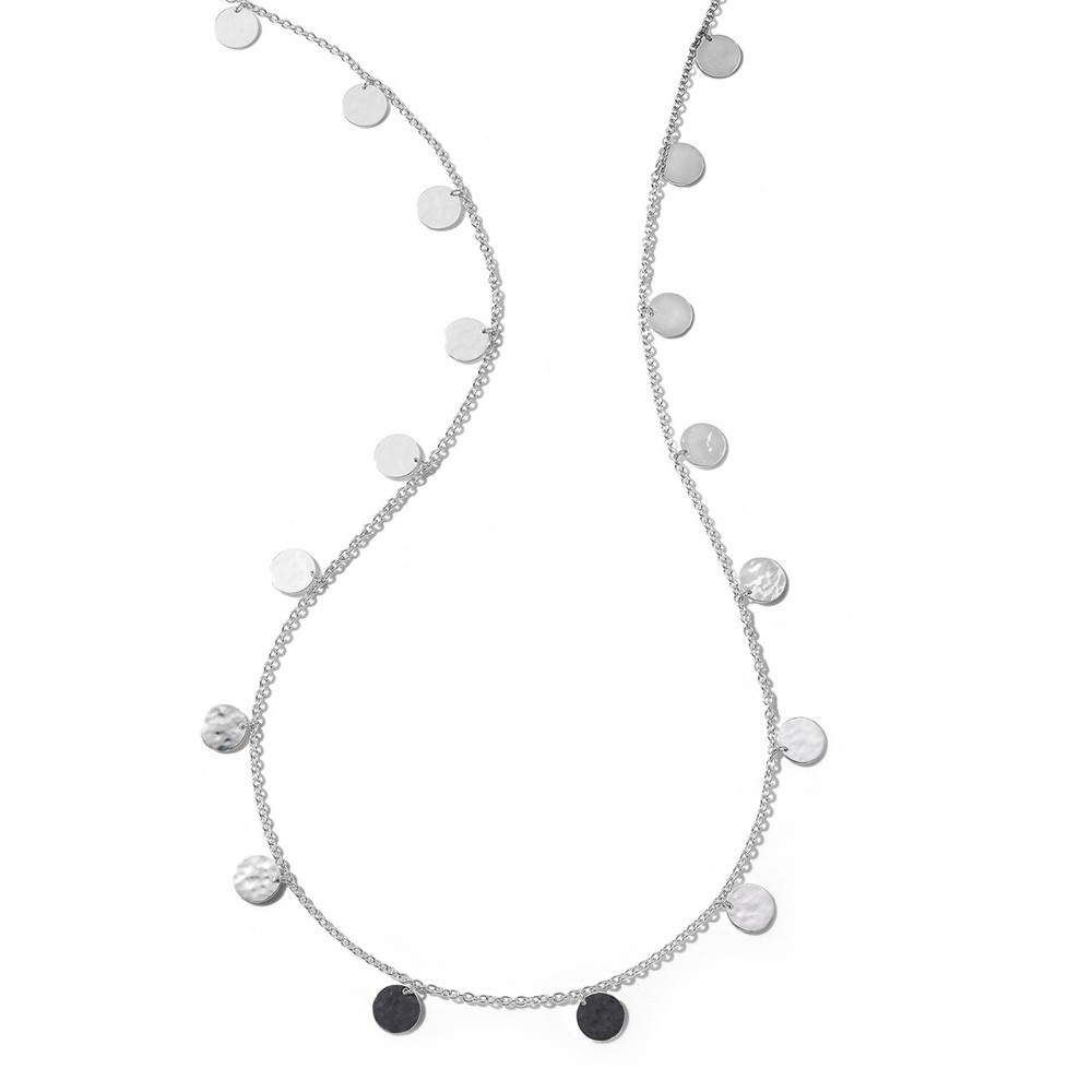 Ippolita Classico Crinkle Paillette Long Silver Necklace