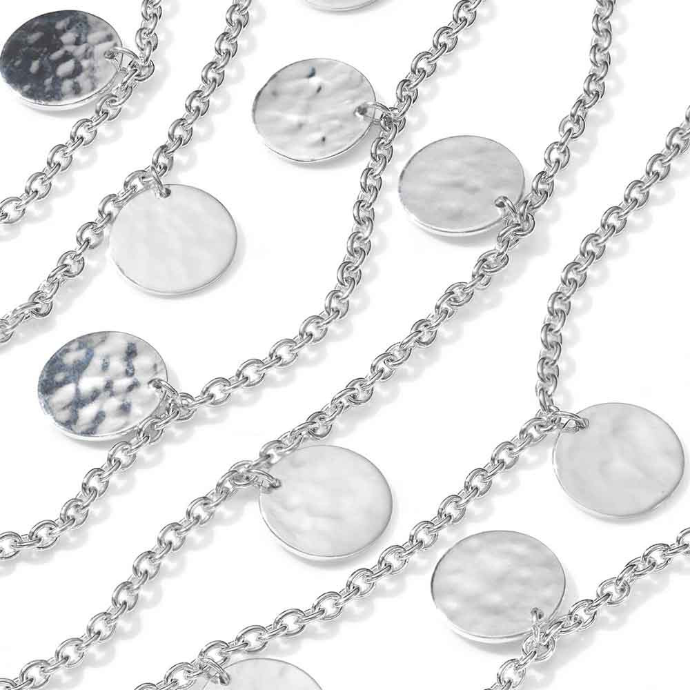 Ippolita Classico Crinkle Paillette Long Silver Necklace