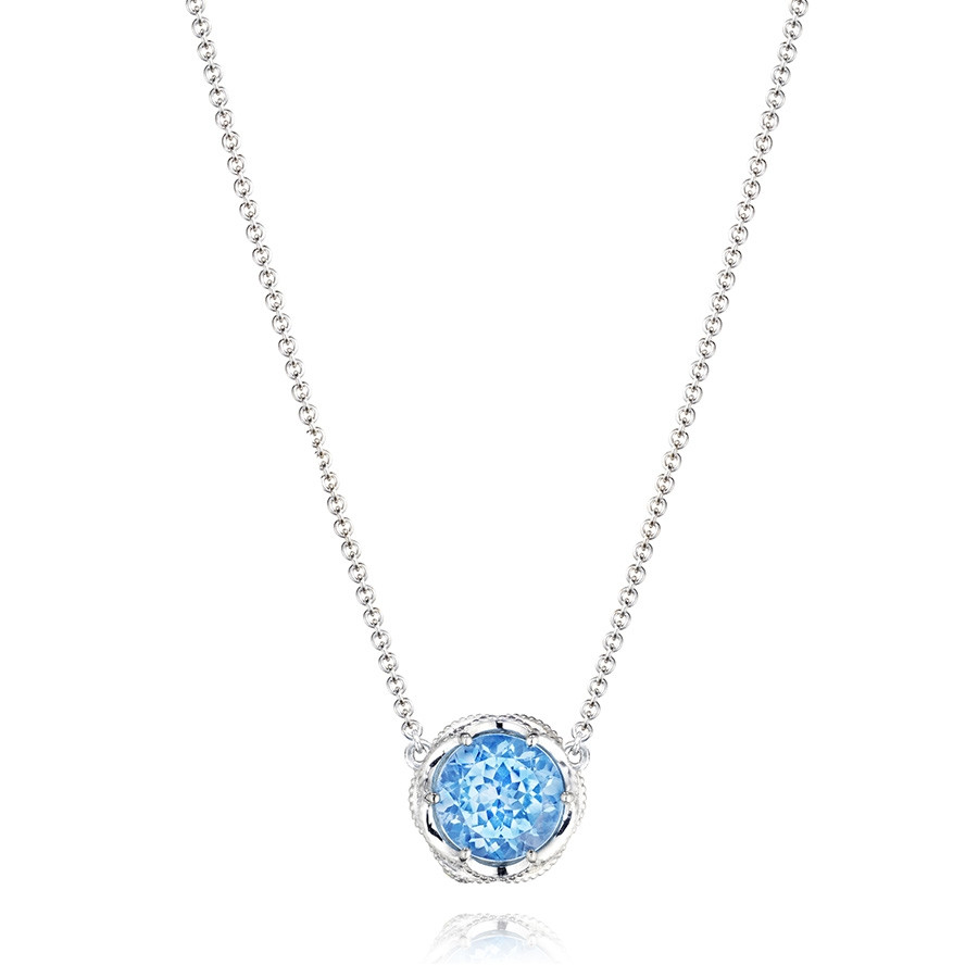 Tacori Island Rains Silver Swiss Blue Topaz Pendant Necklace | J.R ...