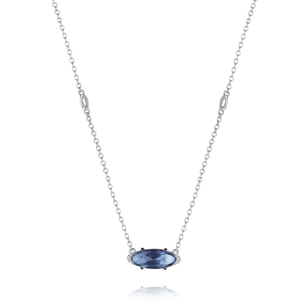 Tacori London Blue Topaz & Diamond Horizon Shine Oval Pendant Necklace