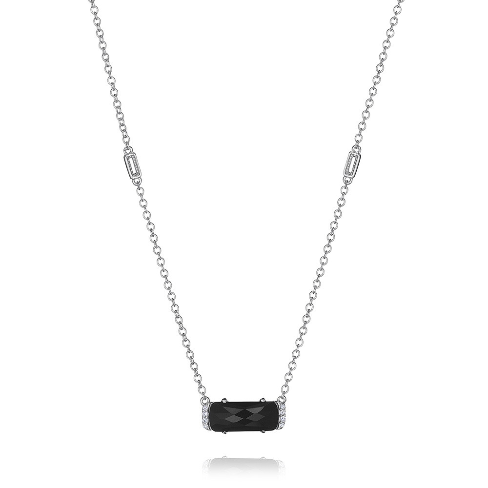 Tacori Emerald Cut Black Onyx & Diamond Horizon Shine Necklace