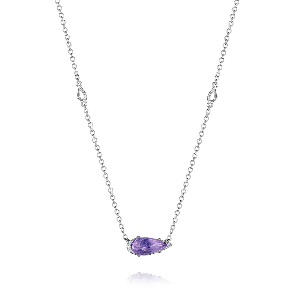 Tacori Amethyst & Diamond Horizon Shine Pear Pendant Necklace