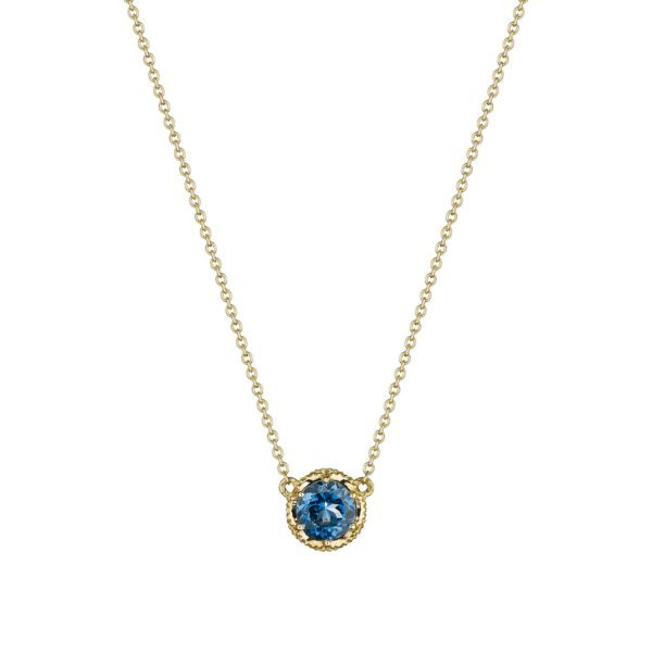 Tacori Crescent Crown London Blue Topaz Necklace in 14K Yellow Gold
