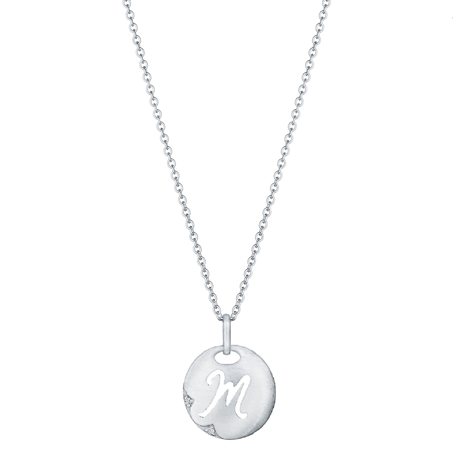 Tacori Love Letters Initial M Necklace in Sterling Silver