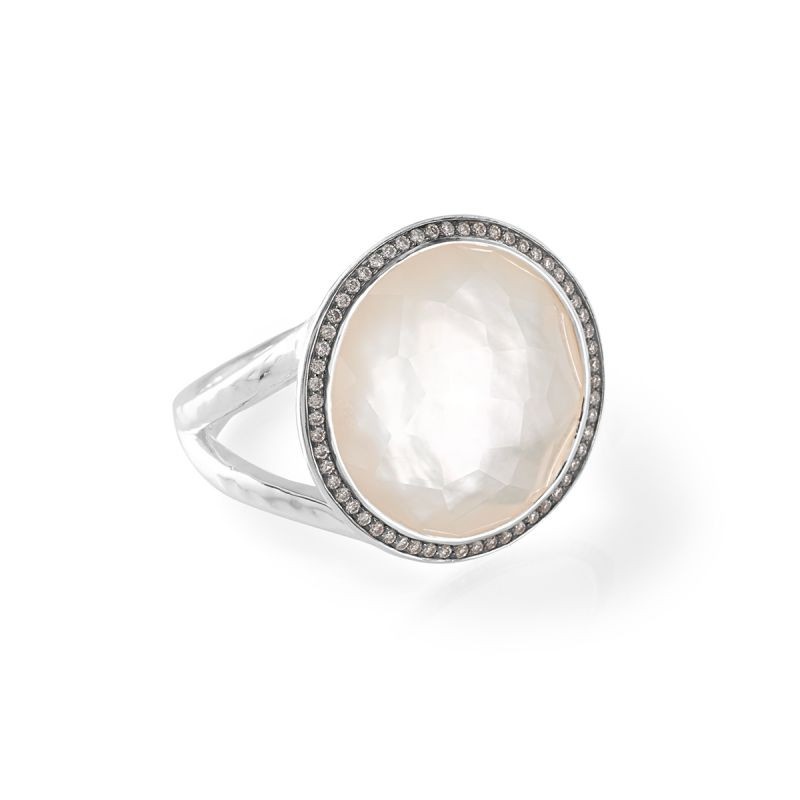 IPPOLITA Silver Lollipop Mother of Pearl and Diamond Ring
