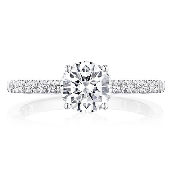 Tacori Coastal Crescent Round Pavé Diamond Engagement Ring Setting in 18K Gold main view