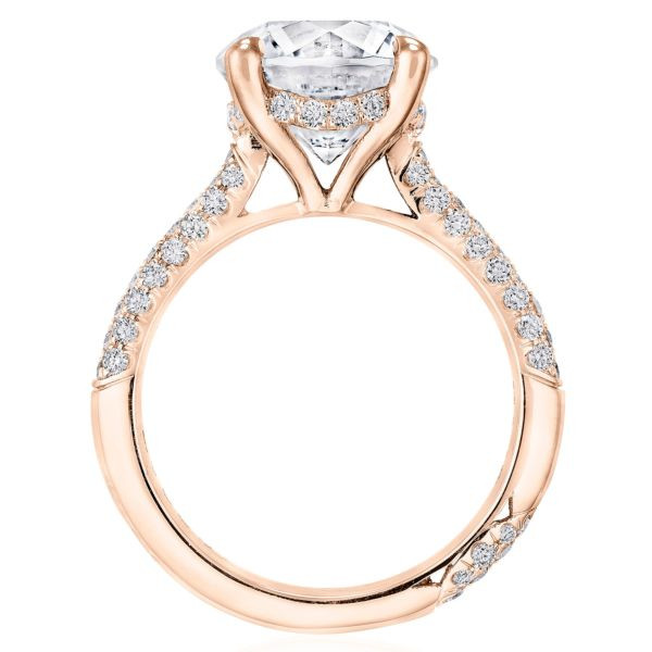 Tacori RoyalT Round Pavé Diamond Wedding Ring Setting side view