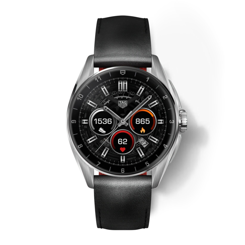 TAG Heuer Connected E4 Steel Smartwatch with Leather Strap - 42MM