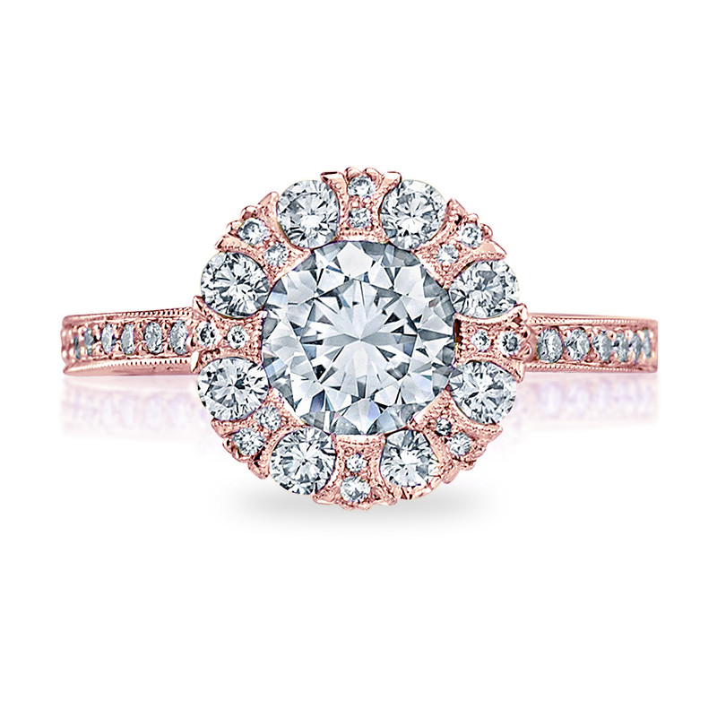 Tacori 2642RD5.5 Rose Gold Bloom Engagement Ring Simply Tacori Setting Top View