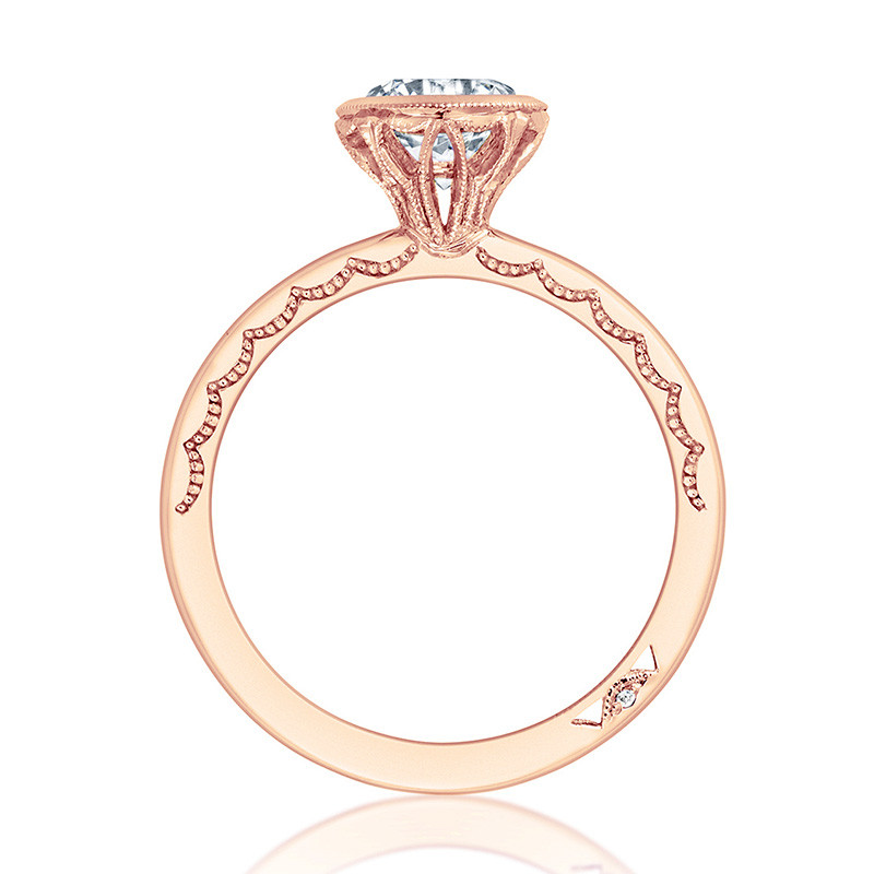Tacori 300-2RD7 Rose Gold Bezel Set Engagement Ring Starlit Setting Edge View