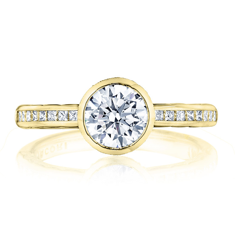 Tacori 301-25RD6-25 Channel Set Yellow Gold Engagement Starlit Setting Top View