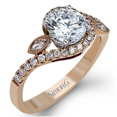 Simon G MR2373 Duchess Pave Engagement Ring 